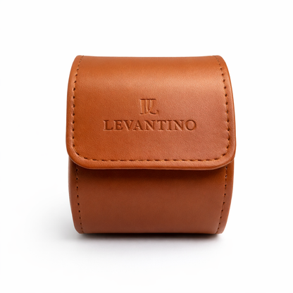 estuche de cuero viaje viajero portatil sintetico levantino vista forntal